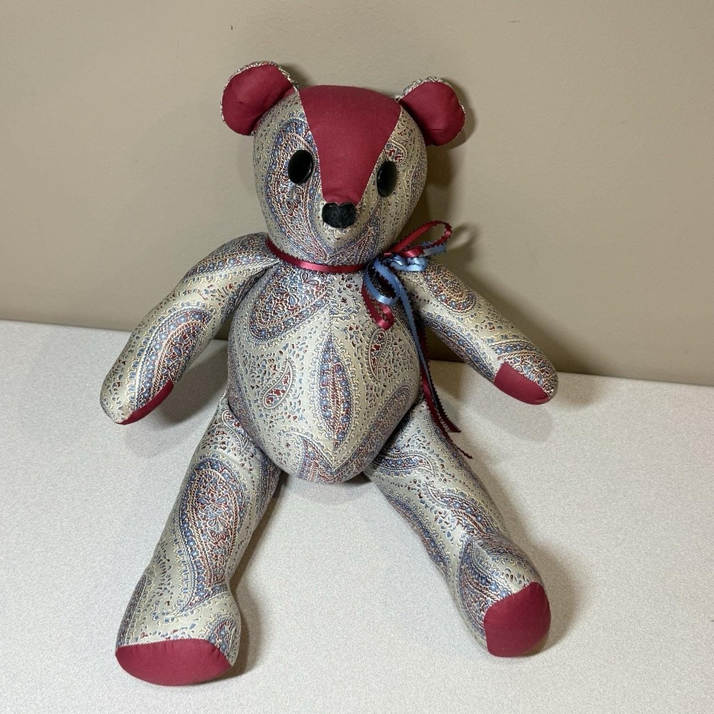 memory bear keepsake or memorial bear‎ paisley Pattern custom-made 17 In No Tags - Picture 6 of 6